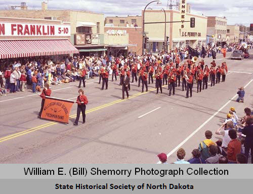 Band Day parade 1983, Williston High School Freshman band, Williston, N.D.